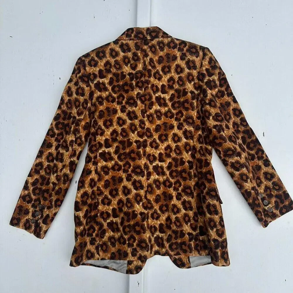 BILL BLASS – Rare Vintage 90s Leopard Animal Print Blazer - Size 10 - Like New - Picture 2 of 8